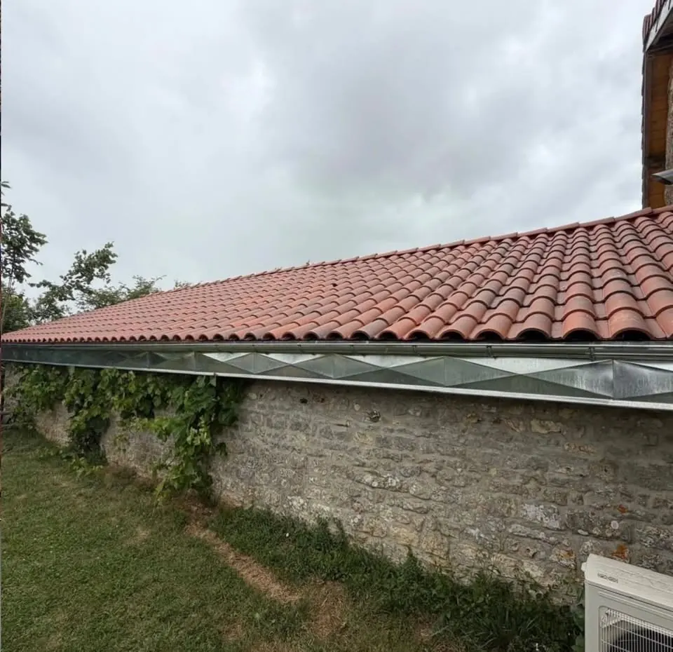 Réfection de toiture vue du ciel